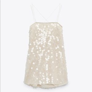 Zara Floral Sequin Slip Dress